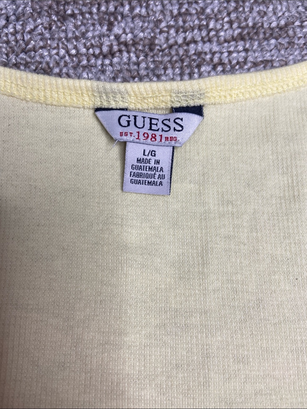 GUESS Y2K 2000s Yellow Rhinestone Logo Racerback Tank - Picture 2 of 7